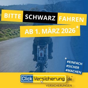 Bitte SCHWARZ fahren...! Ab März26 schwarze Kennzeichen für Mofa+ Mopeds + e-Scooter (Clickersicherung.de)